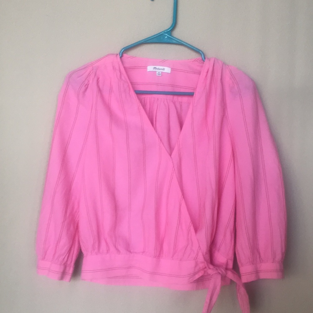 Madewell Wrap Top in Cecilia Stripe